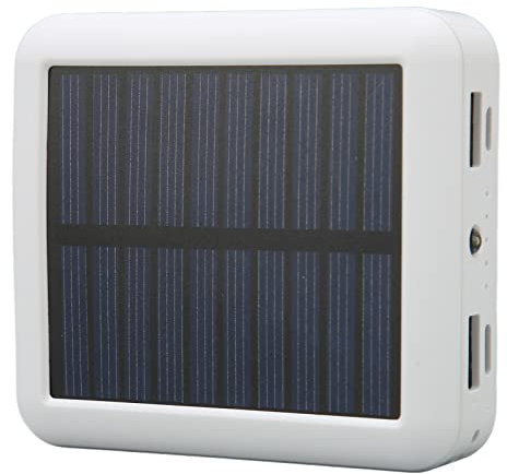 20000mAh Solar Phone Power Bank, 4 USB Ports Waterproof Portable Solar Power Bank, External Battery Pack with Charging Cable for Outdoor (White)