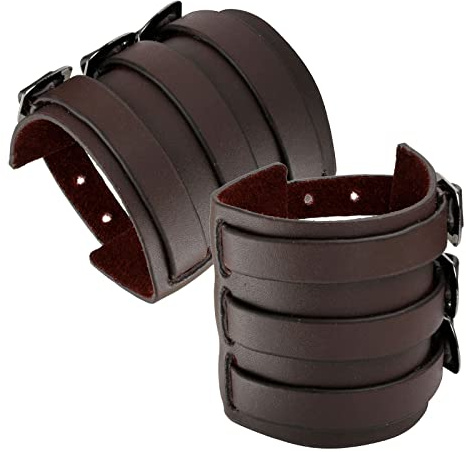 Eigso PU Leder Armband Punk Gothic Breites Armband mit Verschluss für Damen Herren verstellbar