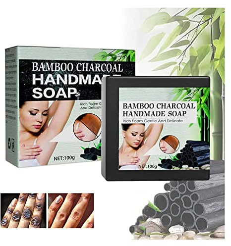 Acanthosis Nigricans Treatment Bamboo Charcoal Soap, Natural Bamboo Charcoal Essential Oil Soap, Dark Spot Remover Lighten Body Black Skin (1PC)