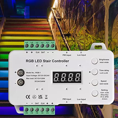 LED-Treppenstufenbeleuchtung mit Bewegungsmelder,16 Stufen LED Treppenlicht RGB Bunte Treppenlichter Farbige Licht (RGB)