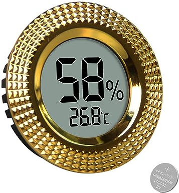 Zigarren Humidor Hygrometer, Mini Zigarren Analog Hygrometer, Rundes Metall Analoges Haushalt Feuchtigkeitsmesser für Humidore, Gitarre, Weinkiste, Violine und Zigarre, Gewächshaus,Weinkeller