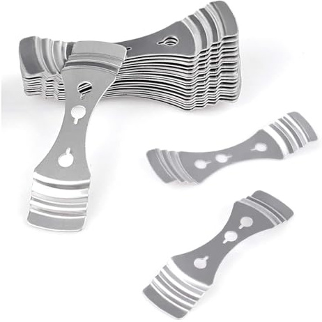 Dochthalter für Kerzen, Docht Zentriervorrichtung, 3-Löcher Kerzendocht Halter aus Edelstahl, Docht Zentriervorrichtung, Candle Wick Sustainer Tabs, für handgefertigte DIY-Kerzen, Silber, 20 Stück