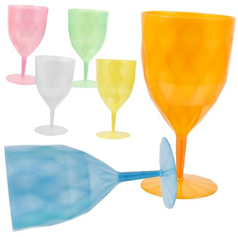 KITANDOVE 6St Saft Glas Martini-Gläser Botschaftskelch Weingläser Weinkelch aus Kunststoff Camping Teetasse Getränke Becher trinken Schnapsglas Weinglas Kind Plastik Wiederverwendbar