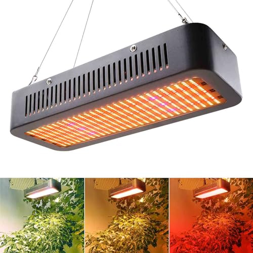 600W Vollspektrum LED Pflanzenlampe UV IR, 3 Modell LED Wachstumslampen für Zimmerpflanzen, Upgrade PPFD 1000μmol/s/㎡ Pflanzenleuchte Garten Blumen Sämling