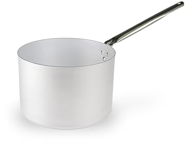 Barazzoni Spa, Casseruola alta 1 manico ø24cm, Alluminio professionale puro al 99,5%, Adatta anche per piani ad Induzione, Made in Italy