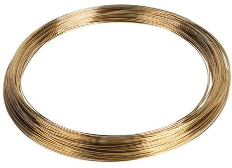EFUTURETIME Messingdraht 1,0mm x 50m, Kupferdraht aus Messing, Brass Wire zum Ornamentweben, Dekorieren, Modellieren und Löten, Gold