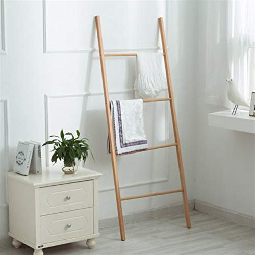 DKRAHRJJ Porte-Serviettes À Échelle, Porte-Serviettes En Bois Pour Salles Dens, 160 X 50 Cm/Beech Wood