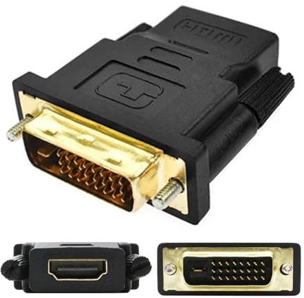 Ziennhu Adaptateur d'interface multimédia Haute définition_ nterface multimédia Haute définition Adaptateur DVI-I mâle, Adaptateur DVI-I Haute définition 1080P mâle mâle, Convertisseur plaqué Or Pl