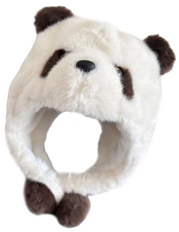 ZAYIUKI Schöne Pandamütze aus Plüsch mit warmen Ohrenklappen,Skimütze für Damen und Kinder,für den Winter,Pullovermütze,Trappermütze mit Ohrenschutz