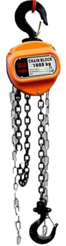 JKELPV Treuil de Levage Palan à chaîne Triangulaire, 1 Tonne, Manuel, chaîne inversée, Petite Grue, Levage de 3/6 mètres, Levage de Bloc à Levier Manuel Portable Palan Électrique(1t 6M)