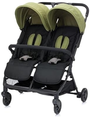 Fillikid Passeggino gemellare e fratelli gemelli – solo 10,2 kg e 78 cm di spessore, con posizione sdraiata, sedili regolabili indipendentemente, cintura a 5 punti e sospensioni – portata fino a 30 kg