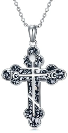 ROMANTICWORK Kreuz Kette Damen 925 Sterling Silber Kreuz Anhänger Halskette Kreuz Schmuck Kreuz Geschenke für Damen Frauen