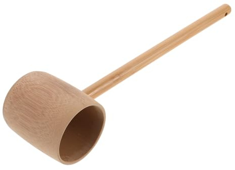 Bambus Wasserschaufel mit Langem Griff, Beige, für Wasser | Schöpfkelle, Faltbarer Wasserlöffel, Badekellenlöffel, Badekellenbehälter, Wasserkelle, Badekelle