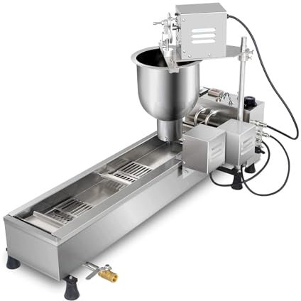 GTHTUHFD Macchina per Ciambelle Automatica A Fila Singola, Macchina per Ciambelle Automatica Commerciale, Macchina per Ciambelle con Tramoggia da 7 Litri E Stampi in 3 Dimens