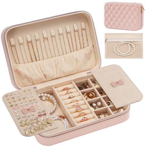 Lolalet Reise Schmuckkästchen Schmuckaufbewahrung -Medium, Rosa