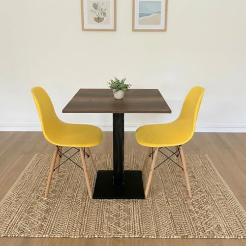 Generico BORD BAR | BISTROT | Fyrkant restaurang med mittfot 60/70/80 cm blandade färger (BAROK A427 - svart, 60 x 60)