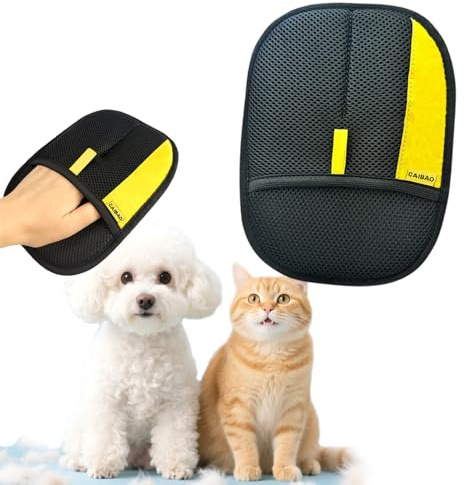 CAIBAO Electrostatic Pet Hair Removal Gloves: Quick Wiping - Reusable & Washable for Sofa Clothing Pet Beds Effortless Cats & Dogs Hair Remover for Busy Pet Owners (1pcs-Black)