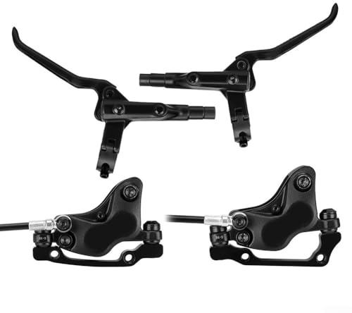 Ensemble de freins à disque hydrauliques pour vélo de montagne - 4 positions - Frein à disque hydraulique - Tube de frein à tube fendu pour vélo de montagne (avant + arrière)