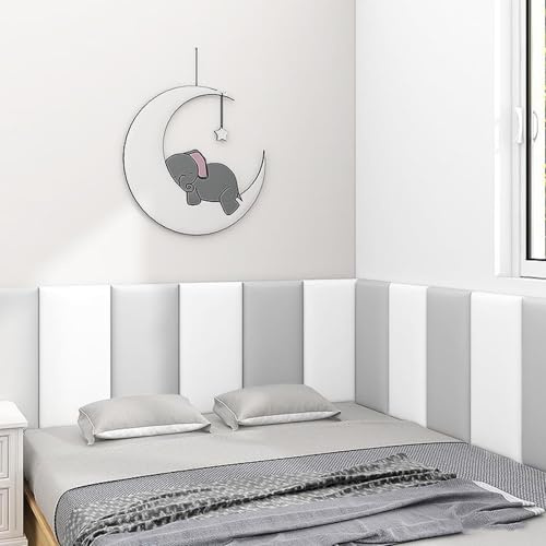 Panneaux muraux rembourrés, Kits de lambris muraux 3D Anti-Collision pour lit, tête de lit autocollante, Stickers muraux Tatami pour Chambre d'enfant, Club de Danse (Rouge, 30 x 40 cm)