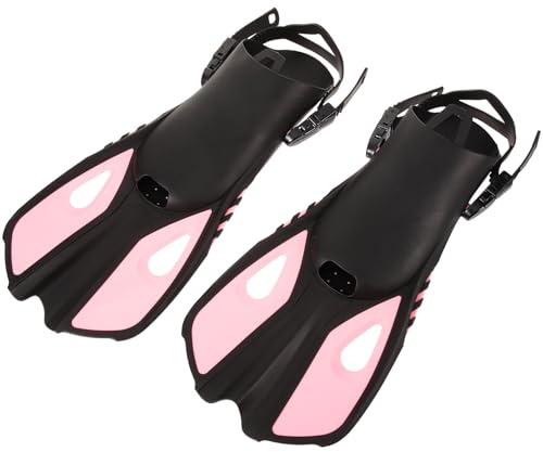 HOLIDYOYO Pinne da Nuoto Regolabili in Gomma per Adulti Pinne da Snorkeling e Allenamento Leggere e Compatte per Nuoto in Piscina e Mare Set 1 Paio Rosa L/Xl