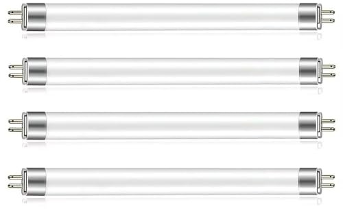 MONDEX 4 Pezzi Tubi Fluorescenti Da 8W, T5 300mm, Bianco Freddo 6500K, Attacco G5, Luce a Basso Consumo Energetico, Luce Di Emergenza a Risparmio Energetico, Adatta per Cucina, Bagno, Armadio, Garage
