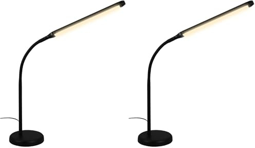 Briloner - Lampe de chevet LED à variateur tactile, Lampe de table LED, bureau, lecture, variateur à 4 niveaux, noir (Lot de 2)