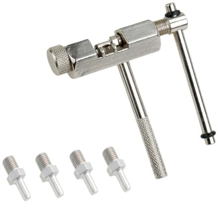 DOITOOL Démonte-chaîne de Vélo en Acier Robuste, Outil Compact et Portable 4 Rivets de Rechange, Coupe-chaîne pour VTT, Route et Fixie, Accessoire Indispensable pour Réparation de Chaînes