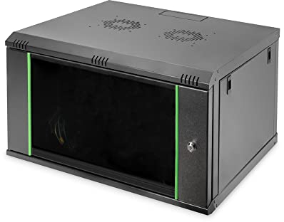 DIGITUS Armadio di rete 19 pollici 7 HE – Montaggio a parete – 600 mm di profondità – Portata 60 kg – Dynamic Basic – Porta in vetro – Nero