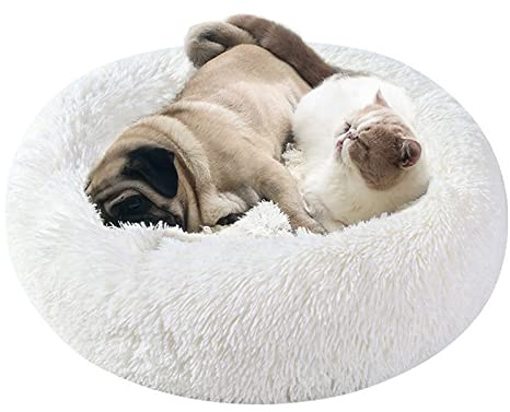 Cozywind Katzenbett Hundebett Flauschig Waschbar rund Katzenkissen Hundekissen Plüsch Haustierbett Donut Hundekorb Katzenkorb für Katzen und kleine mittelgroßen Hunde
