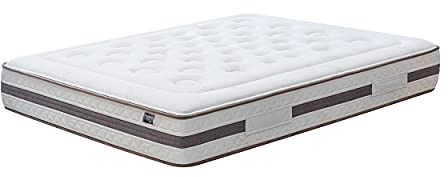 KUO Dream Eco Natur - Colchón de Muelles Ensacados, Acolchado Natural de algodón y Tejido Bamboo, Refuerzo Lumbar de Latex, 90 x 200 cm, Color Beige