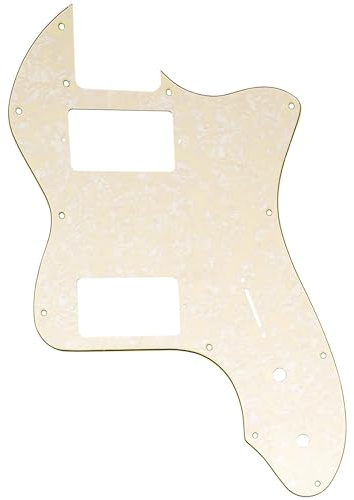 Musiclily Pro 12 Löcher Bedeckt HH Pickguard 4-lagig Aged White Pearl | für USA/Mexico Fender 72 Tele Thinline Style E-Gitarre