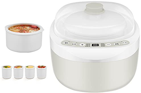 Marmite électrique, mijoteuse à revêtement en céramique, marmite multifonctionnelle de 2 L, ustensiles de cuisine professionnels avec isolation intelligente de la synchronisation des rendez-vous.