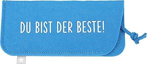 Depesche 11838-006 - Brillenetui aus Filz, in Blau und mit der Aufschrift ,,Du bist die Beste!´´