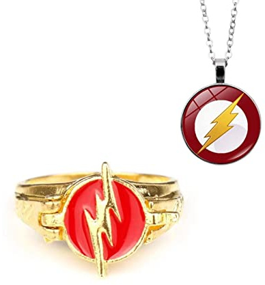 WRUIOY Bague lumineuse de super-héros pour cosplay - Design original - Accessoire de costume flash, 2 cm, métal, 0.78