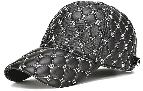 ZMNKH Leder Baseball Cap Basecap Herren Baseballmütze Schirmmütze Kappe Herbst Und Winter Outdoor Verstellbar Baseballmütze