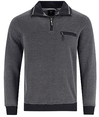 hajo Sweatshirt Langarm Sweat Bündchen 26222 102 anthrazit Struktur