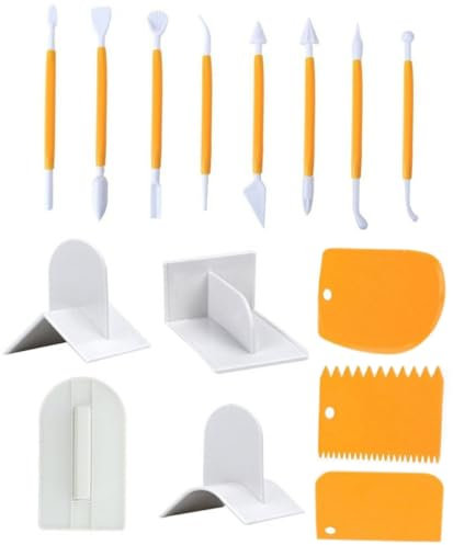 MAGICLULU 15pezzi Strumenti per Decorazione Torte Raschietti e Pennelli per Fondant e Utensili Leggeri e Facili da Usare per Cake Design e Decorazioni Deliziosi