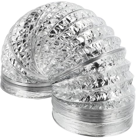 WHAMVOX Aluminiumfolie Flexible Abluftleitung Doppellagiger Robuster Luftkanal Für Küchenabzüge Langlebig Biegbar Für Luftzirkulation Und Kühlung
