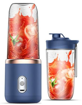 Mini Blender pour Milkshakes et Smoothies, USB Rechargeable 6 Lames Fruit Juicing Cup, Blender portable pour la cuisine, les voyages, l'extérieur et les sports