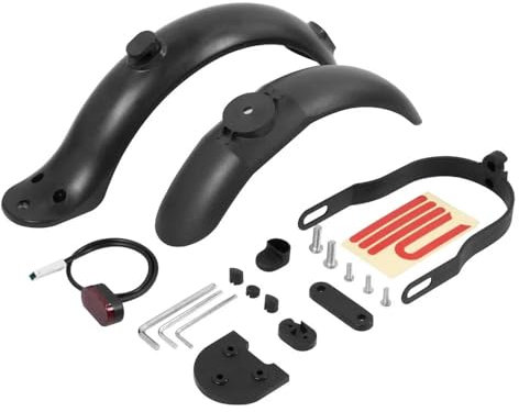 ziyany Upgrade-Kotflügel, erhöhte Polsterhalterung, Rücklicht-Gummikappe, kompatibel mit Xiaomi Elektroroller M365 Pro 1S, Hinterrad-Kotflügel-Kit(Black)
