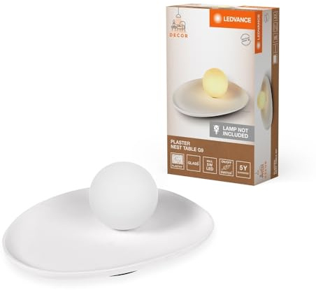 LEDVANCE Decor Plaster Nest Lámpara de mesa decorativa de escayola, con | , Indoor Wall Lighting, dia, , Paquete de 1