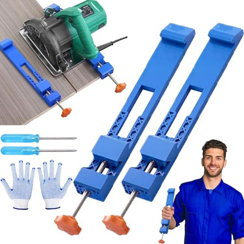 Guide de base réglable pour machine de découpe, guide de scie circulaire, pince de fraisage de scie circulaire, pour couper et fraiser avec précision (2 pièces)