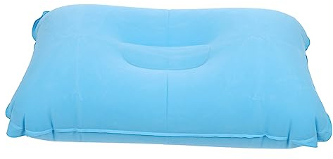 Cabilock Aufblasbares Reisekissen aus PVC mit Weichem Flockbezug Komfortables Campingkissen für Reisen und Pause Praktisches Outdoor Campingzubehör