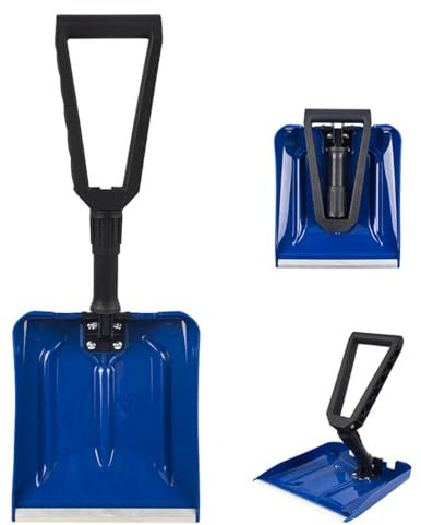 LuminescentDream Pala de Nieve Plegable Palas para Quitar Nieve Pala Plegable Multifuncional Pala de Nieve Plegable Ligera y portátil para Maletero de Coche,Camping y Actividades al Aire Libre（Azul）