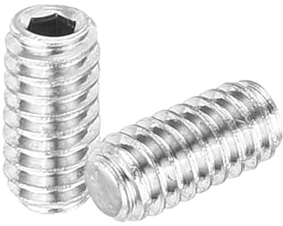 QUARKZMAN 10 Stück Gewindestifte, M2x4mm Madenschrauben 304 Edelstahl Kopf-Innensechskantschrauben Flachpunkt-Grubenschraube für Türgriffe, Leuchtenreparatur, Silber