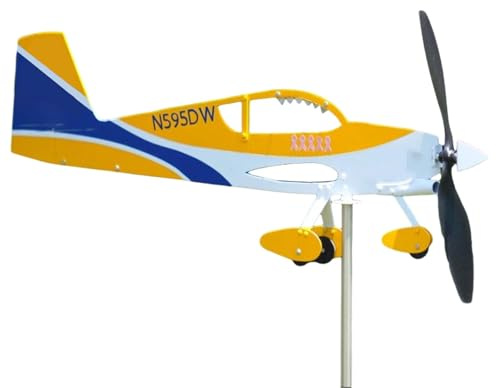 Flugzeug-Wetterfahne, Flugzeug Gartenkunst Windskulptur, Stake Wind Spinner Wetterfahne Metall-Windanzeiger Flugzeug Windspiel Für Gartendekoration Im Freien, Sehr Robust Und Langlebig