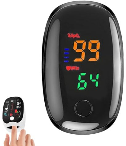 Nicht-invasives Pulsoximeter, Sauerstoffsättigung Messgerät Finger, Pulsoximeter Fingeroximeter, 2025 Aufgerüsteter Oximetrie-Monitor für den Einsatz zu Hause oder im Freien
