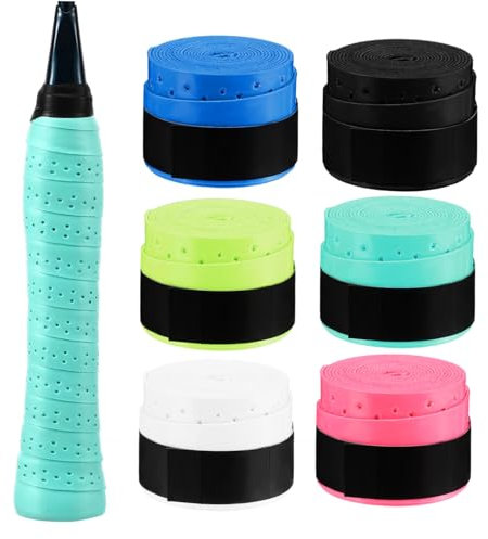DECOMELODY 6rollos Cintas De Agarre para Raquetas Unidades para Bádminton Tenis y Pickleball
