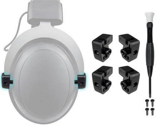 SOULWIT 4Pcs Headband Hinge Swivel Rotation Joint Pivot Replacement Parts for HyperX Cloud/Cloud 2 Wired/CloudX/Cloud Core/Cloud 2 Core, Headsets Hanger Bracket Attachment Accessories - Black