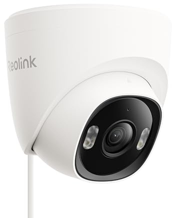 Reolink Telecamera di sicurezza PoE Dome per esterni con rilevamento di persone/veicoli, resistente alle intemperie, registrazione audio, RLC-424A